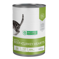 Вологий корм Nature`s Protection Kitten Beef & Turkey Hearts для кошенят з яловичиною та серцем індички, 400 г