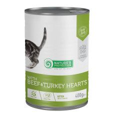 Вологий корм Nature`s Protection Kitten Beef & Turkey Hearts для кошенят з яловичиною та серцем індички, 400 г