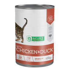 Вологий корм Nature`s Protection with Chicken & Duck для дорослих котів після стерилізації з куркою і качкою, 400 г