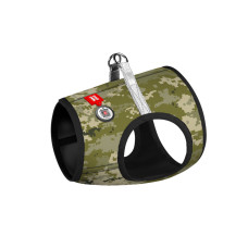 Шлея для собак м`яка WAUDOG Clothes з QR паспортом, Мілітарі, XS3, В 32-35 см, С 22-24 см