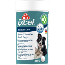 Вітаміни 8in1 Excel Brewers Yeast для собак та котів пивні дріжджі з часником для шкіри та шерсті 140 шт