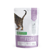 Вологий корм Nature`s Protection Intestinal Health Fish для котів з чутливим травленням з рибою, 100 г