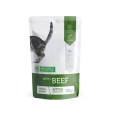 Вологий корм Nature`s Protection Kitten Healthy Growth Beef для кошенят для здорового росту з яловичиною, 100 г