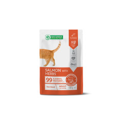 Вологий корм Nature’s Protection Sterilised, Salmon Herbs для стерилізованих котів із лососем і травами, 100 г