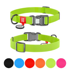 Ошейник для собак WAUDOG Waterproof с QR паспортом, водостойкая, пластиковая пряжка-фастекс, салатовый, XL (38-58 см)