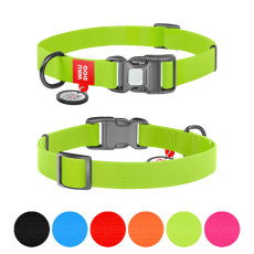 Ошейник для собак WAUDOG Waterproof с QR паспортом, водостойкая, пластиковая пряжка-фастекс, салатовый, XL (38-58 см)