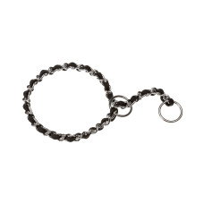 Ошейник-удавка для собак, нейлон с хромированной цепочкой, черный CHROME NYLON CS2516