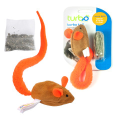 Інтерактивна іграшка Coastal Turbo Tail Mouse Catnip для котів, помаранчевий хвіст, котяча м`ята