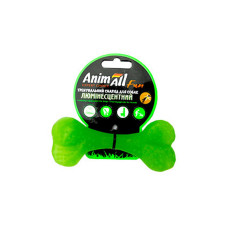 Іграшка AnimAll Fun кістка для собак, люмінесцентна, 12 см, зелена