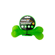 Іграшка AnimAll Fun кістка для собак, люмінесцентна, 15 см, зелена