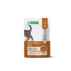 Вологий корм Nature’s Protection Healthy Growth, Chicken with Beef для кошенят із куркою та яловичиною для здорового зростання, 100 г