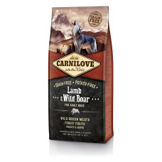 Сухой корм Carnilove Lamb & Wild Boar для взрослых собак всех пород, ягненок и кабан, 12 кг
