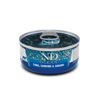 Вологий корм Farmina N&D Grain Free Ocean Tuna, Sardine, Shrimp для котів з тунцем та сардиною, 70 г