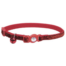 Нашийник безпечний для котів Fashion Safe Cat, з дзвоником, 1см х 30 см, червоний, Coastal