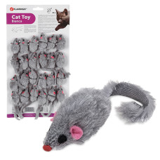 Іграшка Karlie-Flamingo Furry Mouse Grey для котів, миша сіра, плюш, 5 см