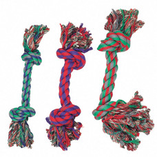 Karlie-Flamingo COTTON KNOT MINI игрушка для собак веревочная кость, 2 узла, маленькая 0.03 14 см, мини, 3 ед.