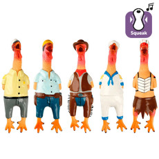 Karlie-Flamingo Chicken Village People ЧИКЕН ВИЛЕДЖ игрушка для собак, сельская курица, латекс 24х7х5 см