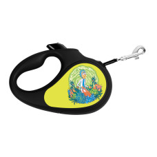 Повідець-рулетка для собак WAUDOG R-leash, малюнок Рік та Морті 2, S, до 15 кг, 5 м, світловідбиваюча стрічка чорний