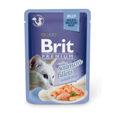 Вологий корм Brit Premium для котів, філе лосося, 85 г