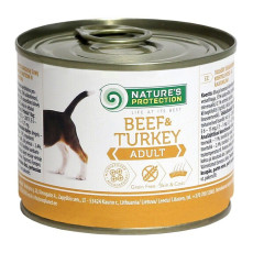 Влажный корм Nature`s Protection Adult Beef&Turkey для собак всех пород с говядиной и индейкой, 200 г