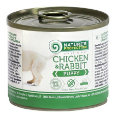 Вологий корм Nature`s Protection Puppy Chicken & Rabbit  для цуценят всіх порід з куркою та кроликом, 200 г
