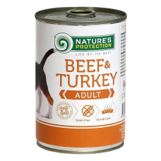 Влажный корм Nature`s Protection Adult Beef&Turkey для собак всех пород с говядиной и индейкой, 400 г