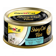 Вологий корм GimCat Shiny Cat для кішок з куркою та тунцем, 70 г