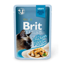 Вологий корм Brit Premium для котів, філе курки в соусі, 85 г