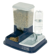 Karlie-Flamingo Water+Feed Bowl напувалка годівниця на підставці для собак, пластик 37х32х36 см