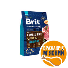 Сухий корм Brit Premium Dog Sensitive Lamb для собак з чутливим травленням, з ягнятком, 3 кг