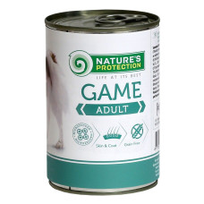 Вологий корм Nature`s Protection Adult Game для дорослих собак всіх порід з дичиною, 800 г