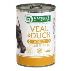 Вологий корм Nature`s Protection Adult Small Breed Veal & Duck для собак малих порід з телятиною та качкою, 400 г