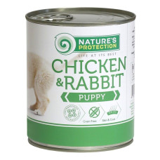 Вологий корм Nature`s Protection Puppy Chicken & Rabbit  для цуценят всіх порід з куркою та кроликом, 400 г