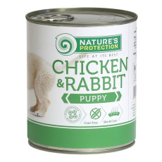 Вологий корм Nature`s Protection Puppy Chicken & Rabbit  для цуценят всіх порід з куркою та кроликом, 400 г