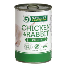 Вологий корм Nature`s Protection Puppy Chicken & Rabbit  для цуценят всіх порід з куркою та кроликом, 800 г