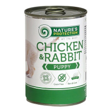 Вологий корм Nature`s Protection Puppy Chicken & Rabbit  для цуценят всіх порід з куркою та кроликом, 800 г