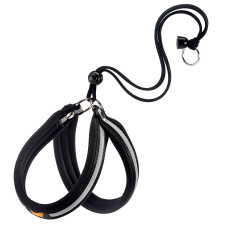 Ергономічна світловідбивна шлейка для собак Ferplast Agile Reflex 3 Black