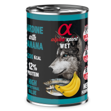 Вологий корм Alpha Spirit Sardine Banana для собак усіх порід з сардиною та бананами, 400 г