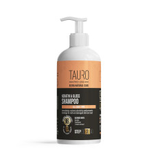 Кератиновый шампунь для шерсти собак и кошек Tauro Ultra Natural Care Keratin & Gloss Shampoo, 1000 мл