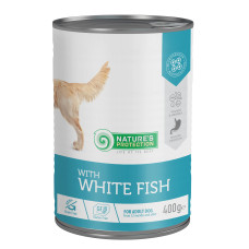 Вологий корм Nature`s Protection White Fish для дорослих собак з білою рибою, 400 г