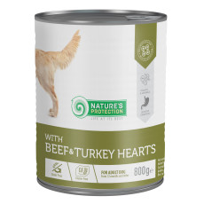 Вологий корм Nature`s Protection with Beef & Turkey Hearts для собак з яловичиною та серцем індички, 800 г