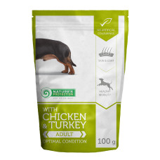 Вологий корм Nature`s Protection Optimal Condition для собак малих порід з куркою та індичкою, пауч, 100 г