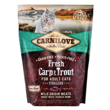 Сухий корм Carnilove Fresh Carp & Trout для стерилізованих кішок, риба, 400 г