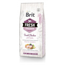 Сухой корм Brit Fresh для щенков и молодых собак всех пород, с курицей и картофелем, 12 кг