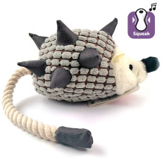 Karlie-Flamingo HEDGEHOG PLUSH ЕЖИК с веревочным хвостом игрушка для собак, с пищалкой 45х10х15 см