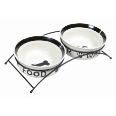 Миски Trixie Eat on Feet для собак, на металлической подставке, керамические, 20 см, 2х1.6 л
