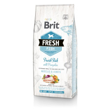 Сухой корм Brit Fresh для собак больших пород, для мышц и суставов, с рыбой и тыквой, 12 кг