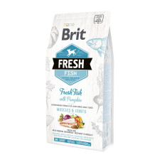 Сухой корм Brit Fresh для собак больших пород, для мышц и суставов, с рыбой и тыквой, 2,5 кг