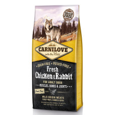 Сухой корм Carnilove Fresh Chicken & Rabbit для взрослых собак всех пород, курица и кролик, 12 кг