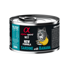 Вологий корм Alpha Spirit Sardine Banana Adult Cat для котів усіх порід з сардиною та бананами, 200 г